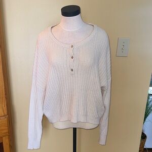 No Boundaries Cream Knit Button-Up Sweater